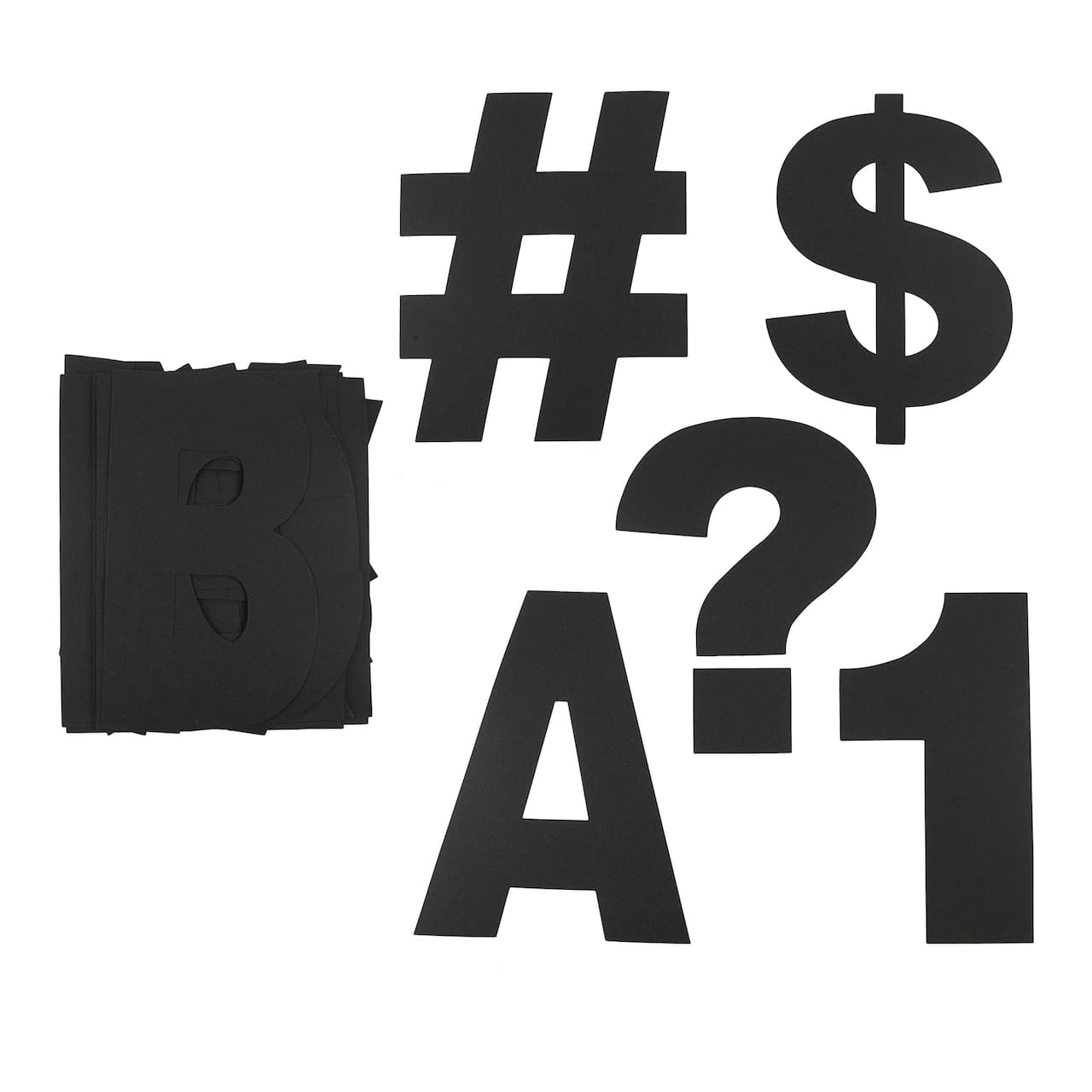 6 Packs: 86 ct. (516 total) 7" Black Project Letters, Numbers & Characters by B2C™